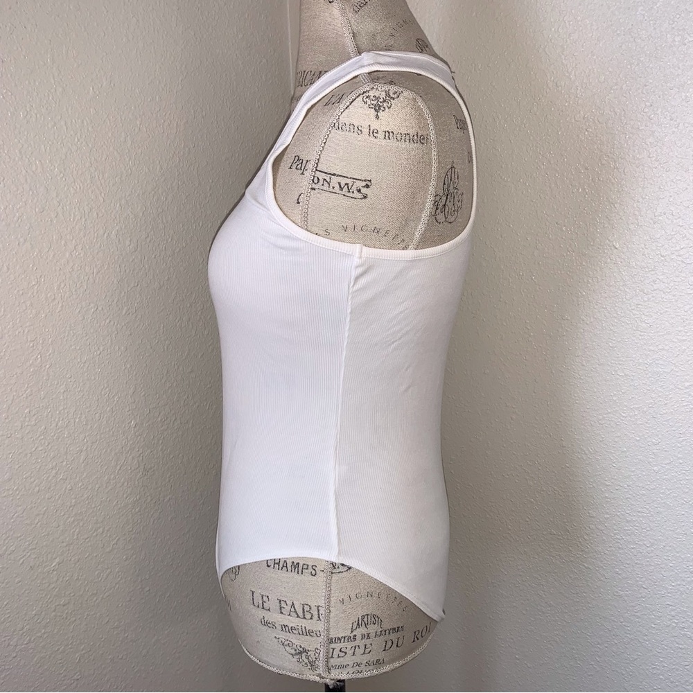 Mangopop Ribbed Racerback Bodysuit Tank Top - Picture 6 of 13